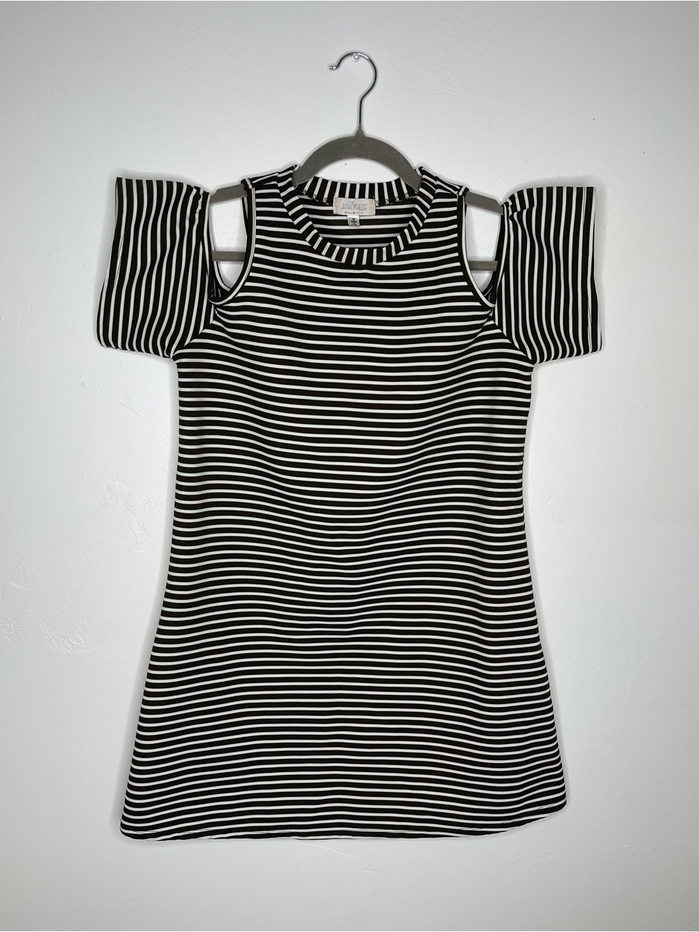 Soulmates Olive Green Striped Cold Shoulder Mini Dress Women’s Medium